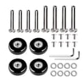 50 x 18 mm Paket med 4 Ersättningshjul för Bagage Resväska, Gummi