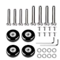 Miniatyrbillede 1 af 2: ##/50 x 18 mm Pakke med 4 Køfferthjul, Gummi##/