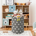 Pikkukuva 2 / 5: /#/Freestanding Laundry Basket Storage Sorter Drawstring Lid Collapsible Thick/#/