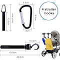 Miniatyrbilde 2 av 5: Vognkroker, 6 stykker Vognkroker Karabinklips Karabiner