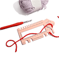 Miniatyrbild 3 av 5: ##/Stickstorleksmätare, Rosa, Plast Stickstorleksmätare Verktyg Linjal Sticka##/