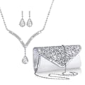 Miniatyrbillede 3 af 4: ##/Aftenspose Kvinder Glitter Kuvert Clutch Taske Halskæde Øreringe##/