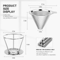 Miniatyrbilde 1 av 5: (800Mesh) Gjenbrukbar kaffefilter, permanent filter i rustfritt stål