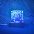 Miniatyrbild 4 av 5: 2 stycken LED-ljusdisplaybaser, 7 färgade fyrkantiga träbelysta