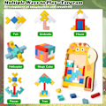Miniatyrbillede 4 af 5: Træ Tetris Puslespil til Børn (Giraf), 3D Puslespil Montessori Legetøj