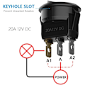 Miniatyrbild 3 av 5: ##/8 st LED-vippbrytare, Brytare för bil DC 12V 20A på/av Självspärr##/