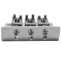 Miniatyrbilde 4 av 5: Sigarboks Gitar Deler: 3-strengs Krom Hard-tail Justerbar Bro Sølvfarge