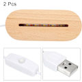 Miniatyrbilde 5 av 5: Tre LED Lysbase Stativ, 2 Pakker Oval Tre 95 x 5 mm