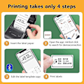 Miniatyrbillede 4 af 4: &B203 Printer Niimbot Termisk Etiketprinter Plus Papirruller Mini Adhæsive Hånd Stregkodeklistermærkemaskine Niimbot B203 Samme B21&