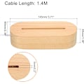 Miniatyrbillede 4 af 5: Træ LED Lysbase Stativ, 2 Pakker Oval Træ 3.74\" x 0.2\" Wa
