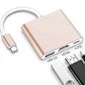 Miniatyrbild 1 av 5: Typ C-adapter, USB 3.1-hubb (USB-C Thunderbolt 3-portkompatibel) till USB 3.0 HDMI