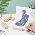 Miniatyrbilde 4 av 5: 10-pakning bordkortholdere i tre, menyholder i tre, bordnummer, kortdisplaystativ for bryllupsmiddag hjemme