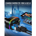 Miniatyrbillede 3 af 5: Bluetooth 5.0 FM-sender, QC3.0 & PD 18W USB C Bluetooth bil