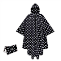 Pikkukuva 1 / 4: ##/Poncho Kevyt Sadetakki - Musta Pisteinen Poncho, Vedenpitävä,##/