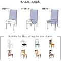 Miniatyrbilde 5 av 5: ##/Sett med 4 universelle stolkseter - sommerfuglmønster, elastisk og##/