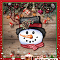 Miniatyrbild 1 av 5: ##/Snögubbe Träjulgransskylt - Stor, Fönster, Framdörr, Festlig##/