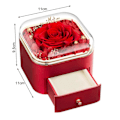 Miniatyrbillede 5 af 5: Evig Rose Og Hjerte Halskæde Gaveæske Realistisk Hjerteformet Faux Perle Halskæde Blomstergaver til Kvinder Mor Hustru A