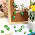 Miniatyrbild 5 av 5: 30 stycken träknappnålar Kaktus Palm Leaf Tumspikar Söta Deko