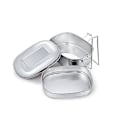 Miniatyrbilde 4 av 5: Dobbel Lag Bento Matboks Student Rustfritt Stål Matbeholder Extra Large