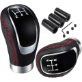 Miniatyrbild 2 av 5: Röd Universal Bil Tuning Tillbehör 5-växlad Växelspak K