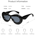Miniatyrbillede 3 af 5: Oversize Tykke Oppustede Solbriller Kvinder Mænd Trendy Oval En