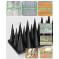 Miniatyrbillede 3 af 4: Fuglepigge, SORT 12 stk Anti-Due Spikes 4 Meter 3 Rækker Plast