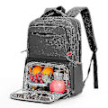 Miniatyrbild 1 av 4: Lunchryggsäck för kvinnor, isolerad kylryggsäck med lunchfack, skolväska med USB-port, lämplig för 15,6-tums laptop