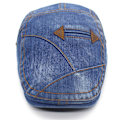 Miniatyrbillede 1 af 3: Distressed Denim Flat Cap Dobbelt Pil Beret Mænd Kvinder Solhat Wo