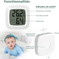 Miniatyrbillede 1 af 5: 2 stk Indendørs Termometer, Lille Høj Præcision Digital Hygrometer