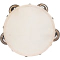 Pikkukuva 1 / 5: Luonnonnahkainen Tamburiini - ?15 cm - 8 Soittokelloa - Puinen Kiinnitys -