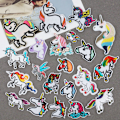 Miniatyrbild 2 av 5: 21 st Unicorn-lappar Multi-färgade slumpmässigt blandade Handgjorda lappar A