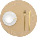 Underlägg, Set om 6, Khaki 38x38cm Runda Vävda Underlägg Maskintvättbara H