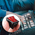Miniatyrbillede 5 af 5: Rød lysende 4-benet DPST ON/OFF snap-in vippekontakt 16A 20A 250V AC