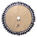 Miniatyrbillede 3 af 3: ##/Gingham linned juletræsskørt - Sort og hvid 120cm, Chris##/