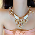 Miniatyrbillede 1 af 5: ##/Overdreven hvidgulds sommerfugl halskæde choker kraveben kæde##/