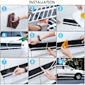 Miniatyrbillede 4 af 4: 1 Par 210cm Sports Racing Stripe Stickers til Karosseri Dør Side St