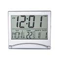 Miniatyrbild 3 av 5: Skrivbords Klocka Silver Digital LCD Temperatur Alarm NY Kontor D