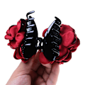 Miniatyrbillede 5 af 5: 4 stk. Håndlavede Blomster Grab Clips med Brændt Kant til Damer Netflix B