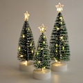 Miniatyrbild 1 av 6: ##/3 st Mini Julgranar med Ljus för Bordsskivan Konstgjorda Julgranar##/
