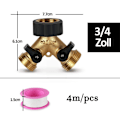 Miniatyrbillede 2 af 5: 2-vejs Messing Vandhane Have Slange Splitter Manifold, 3/4\" Vandhane Y Splitt