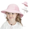 Miniatyrbild 3 av 5: Rosa (M) Baby Solhatt Flickpojke Halshatt Barn Skyddande Hinkhatt