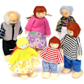 Miniatyrbild 6 av 6: ##/Dockhusfamilj - 2 trädockor i miniatyr för dockhustillbehör för flickor och barn.##/
