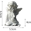 Miniatyrbillede 1 af 5: Skrivebordsengel Skulptur, Harpiks Sød Lille Hvid Engel Pige Statue