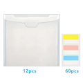 Miniatyrbillede 1 af 5: Kuvert Mappe Scrapbog Papir Organizer med Klæbende Indeksfaner Vandtæt Klar Dokument Organizer Opbevaringstaske 12pcs