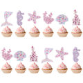 Miniatyrbild 2 av 2: 24 stycken Sjöjungfru-tårta Toppers, Födelsedagstårta Toppers, Cupcake Insatser