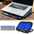 Miniatyrbillede 2 af 5: S18 Laptop Stand Justerbar 4 Støjsvage Blæsere ABS Kontrol Blæserhastighed Notebook Holder Kølepude til Notebook A