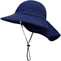 Pikkukuva 2 / 5: Tummansininen (M) Vauvan Auringonhattu Tytölle Pojalle Kaulahattu Lasten Suojaava Bucket Hat
