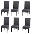 Miniatyrbild 2 av 4: Set med 6 Universal Stretch Stolsöverdrag - Modern - Grå