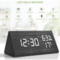 Miniatyrbild 1 av 5: Trä Digital Väckarklocka, Trä Väckarklocka med 3 Alarm Inställningar