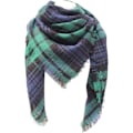 Miniatyrbillede 1 af 5: Grøn Dame Scarf Stor Ternet Akryl Uld Lang Varmt Scarf Vogu